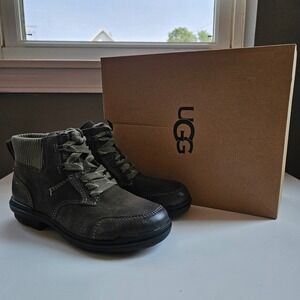 UGG Hapsburg Ankle Boot Slate Grey Waterproof Suede Leather Womens 5.5 Fall